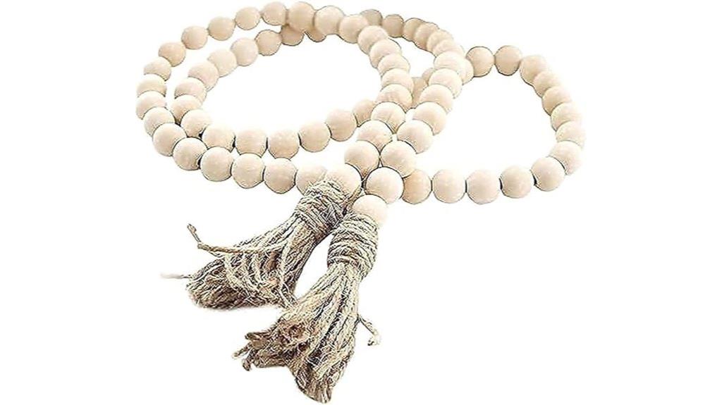 wood bead garland tassel