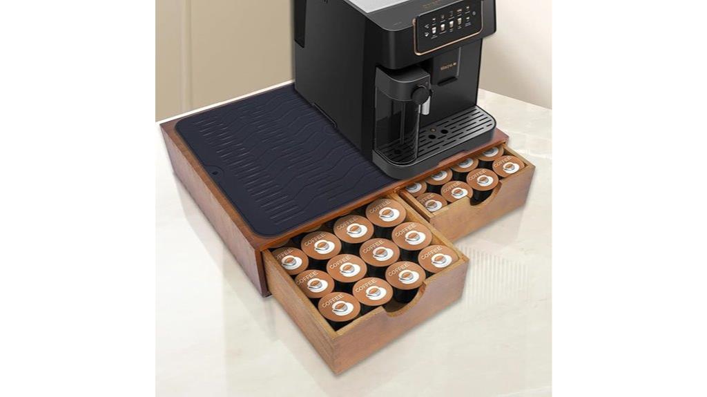 wooden coffee pod organizer