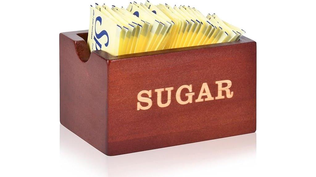 wooden coffee sugar caddy