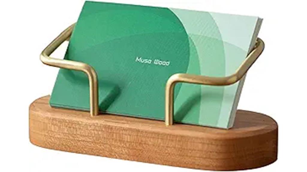 wooden desk card holder