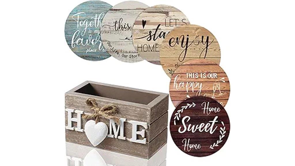 wooden heart drink coasters