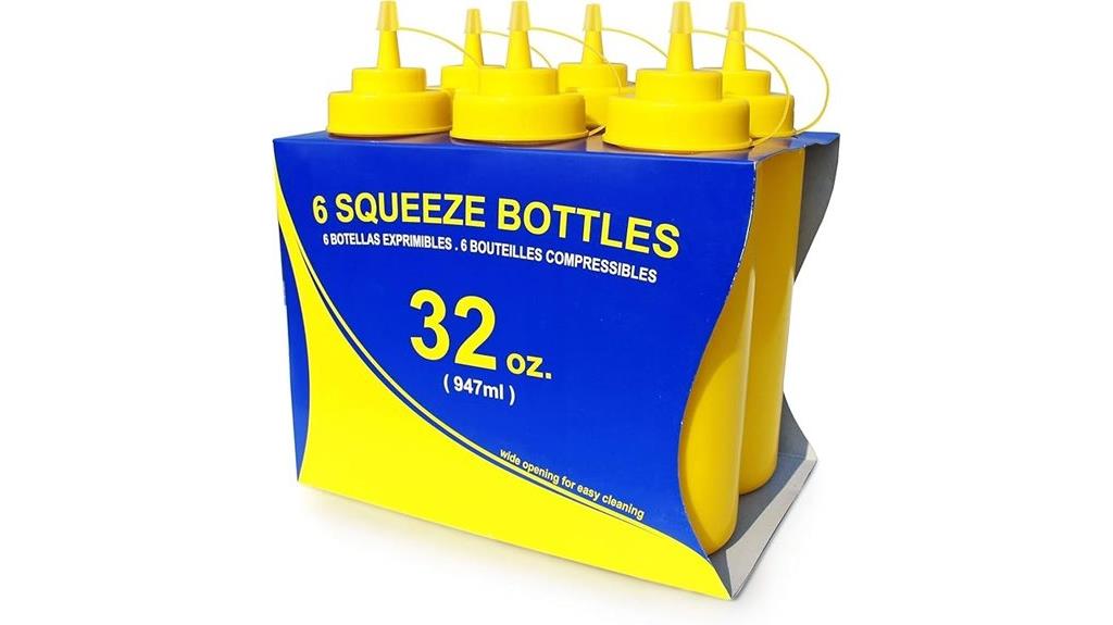 yellow 32 oz squeeze bottles