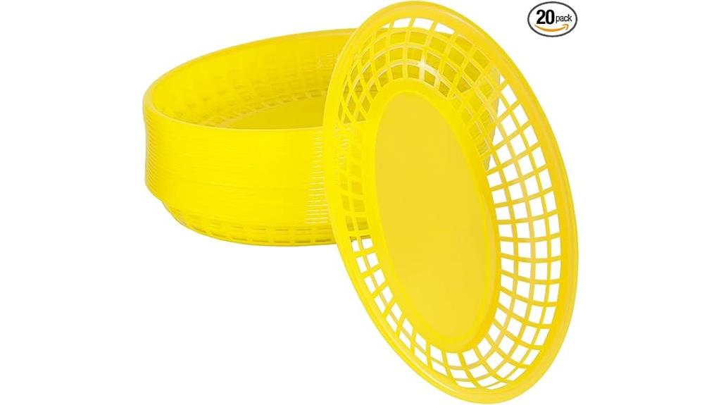 yellow plastic food baskets