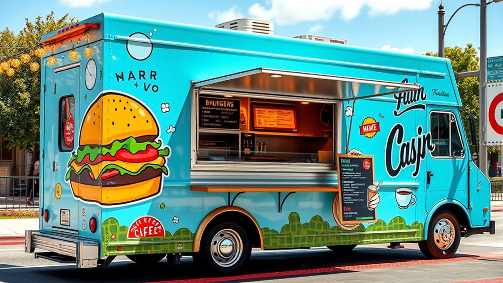 colorful attractive food truck design