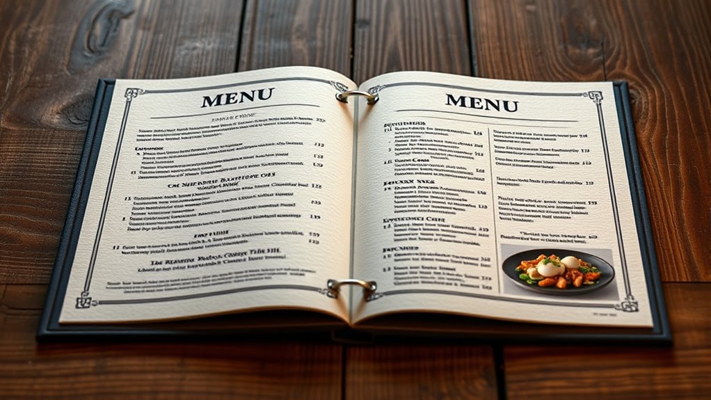 readable attractive menu design