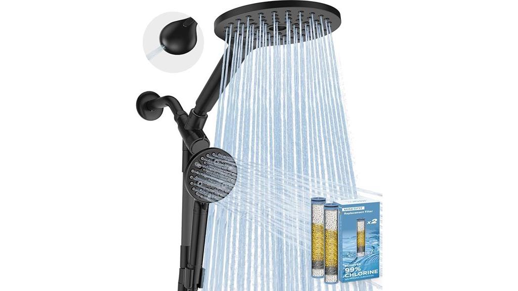 dual filter rain shower