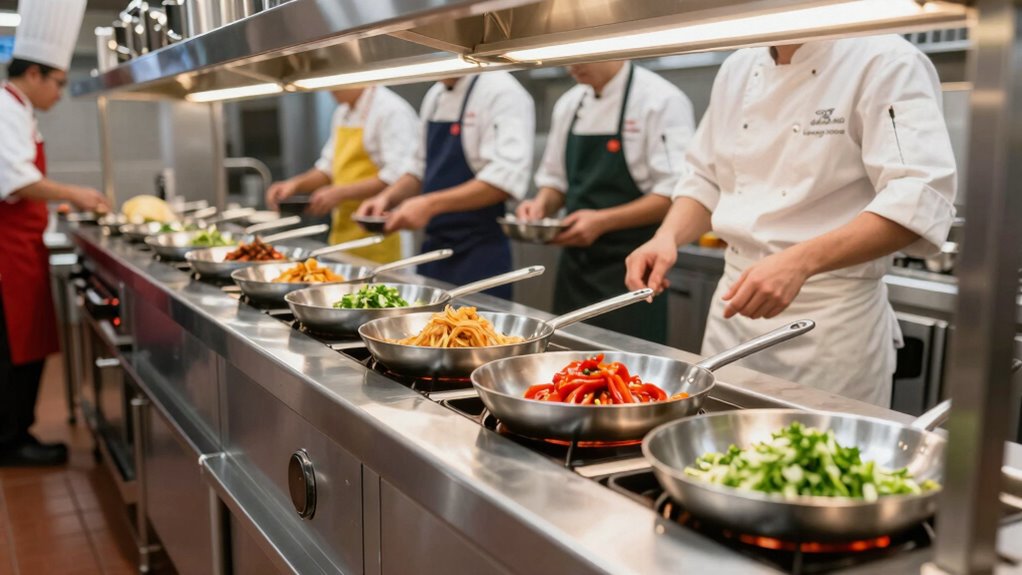 efficient pan rail arrangement