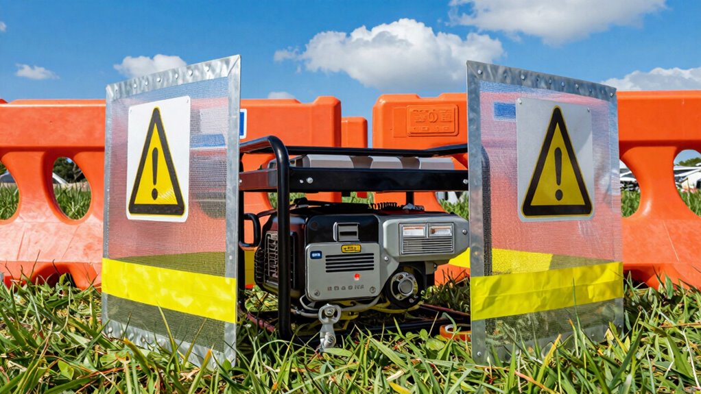 safe generator barrier placement