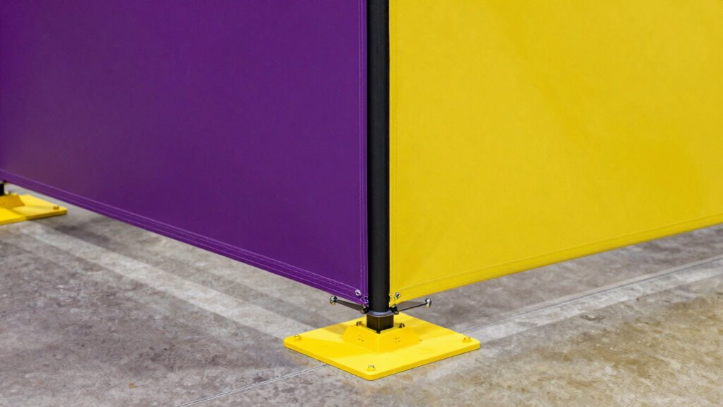 secure booth with proper anchoring