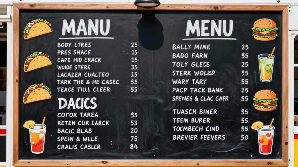 clear organized menu layout