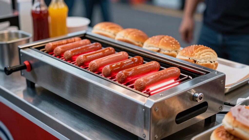 efficient space saving hot dog grill