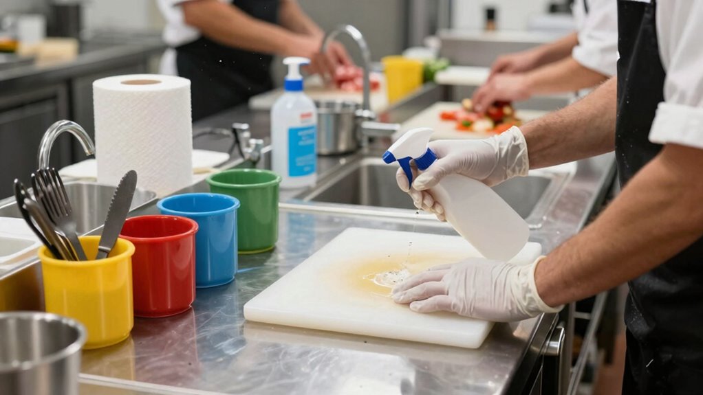 prevent cross contamination during service