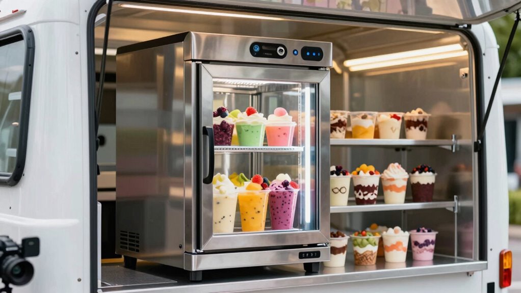 selecting dessert truck milkshake refrigerators