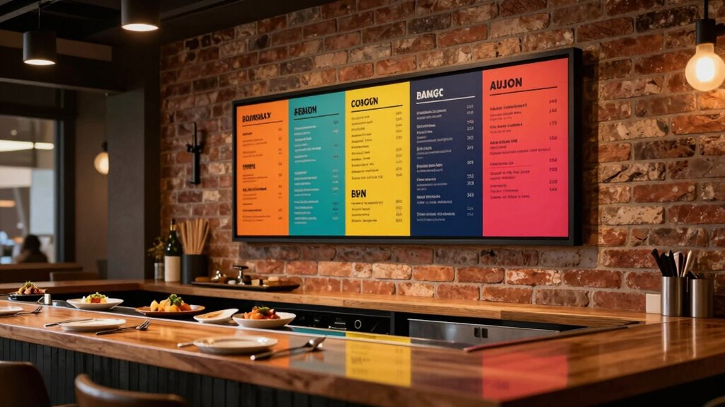 strategic menu placement and lighting