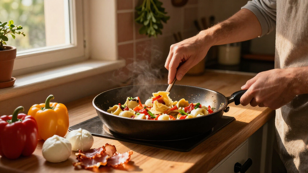 Gnocchi Estivi Con Mozzarella, Peperoni E Pancetta