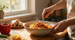 Pasta Con Pollo E Peperoni