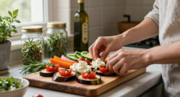 Melanzane, Pomodorini Confit E Ricotta Salata, Antipasto Vegetariano