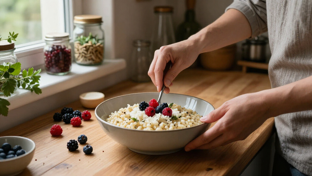 Orzotto Al Formaggio, Speck E Frutti Di Bosco