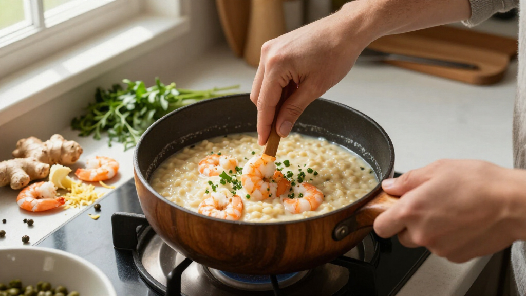 Risotto Con Gamberi, Zenzero E Capperi