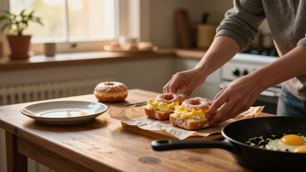Donuts And Homemade Egg Sandwiches Too